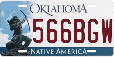 OK license plate 566BGW