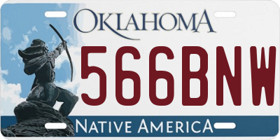 OK license plate 566BNW