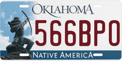 OK license plate 566BPO