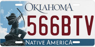 OK license plate 566BTV