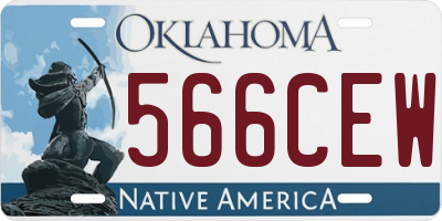 OK license plate 566CEW