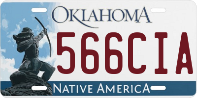 OK license plate 566CIA