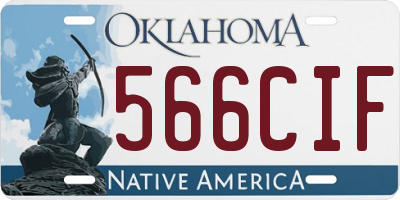 OK license plate 566CIF