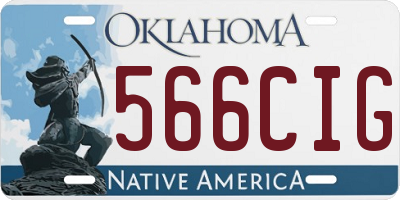 OK license plate 566CIG