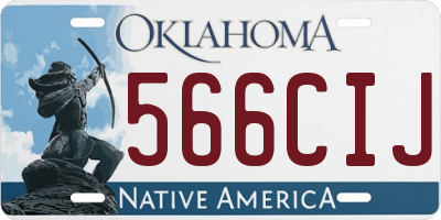 OK license plate 566CIJ