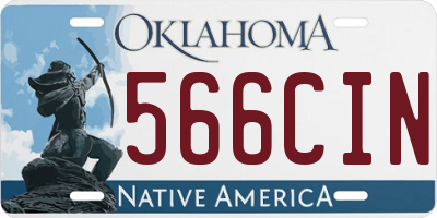 OK license plate 566CIN