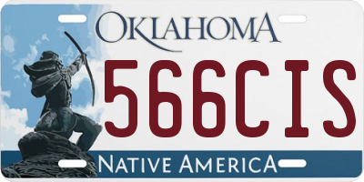 OK license plate 566CIS