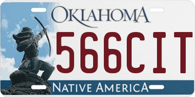 OK license plate 566CIT