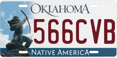 OK license plate 566CVB