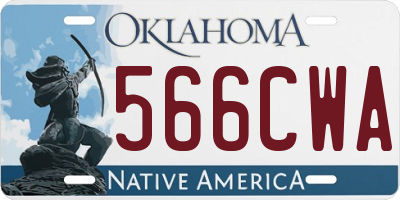 OK license plate 566CWA