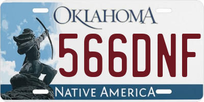 OK license plate 566DNF