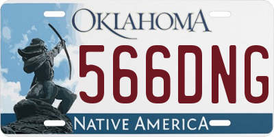 OK license plate 566DNG