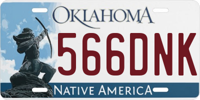 OK license plate 566DNK