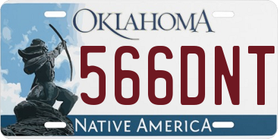 OK license plate 566DNT