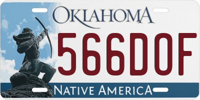 OK license plate 566DOF