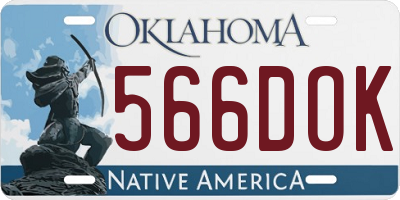OK license plate 566DOK