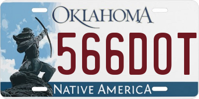 OK license plate 566DOT