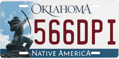 OK license plate 566DPI