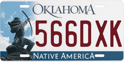 OK license plate 566DXK
