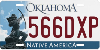OK license plate 566DXP