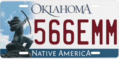 OK license plate 566EMM