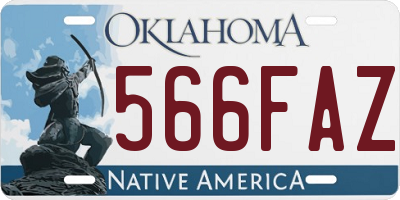 OK license plate 566FAZ