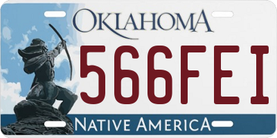 OK license plate 566FEI