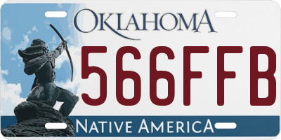 OK license plate 566FFB