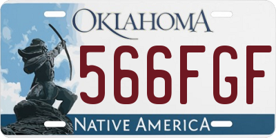 OK license plate 566FGF