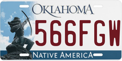 OK license plate 566FGW
