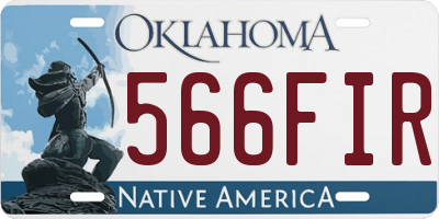 OK license plate 566FIR