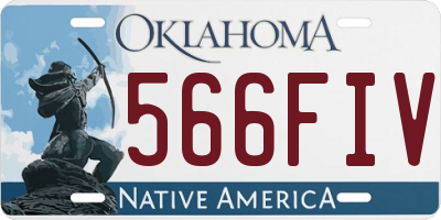 OK license plate 566FIV