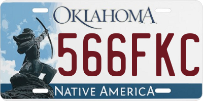 OK license plate 566FKC