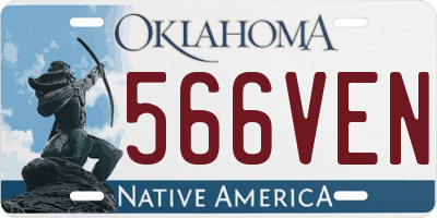 OK license plate 566VEN