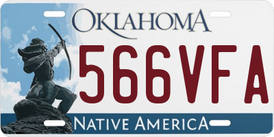 OK license plate 566VFA