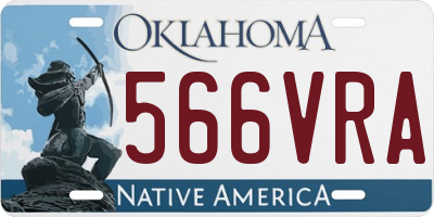 OK license plate 566VRA