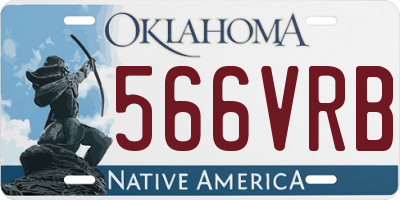 OK license plate 566VRB