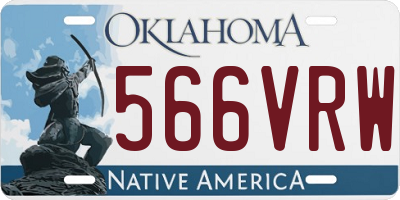OK license plate 566VRW