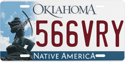 OK license plate 566VRY