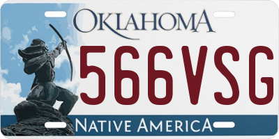 OK license plate 566VSG