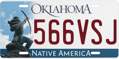 OK license plate 566VSJ