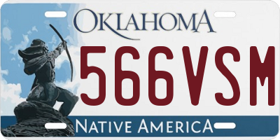 OK license plate 566VSM