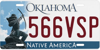 OK license plate 566VSP
