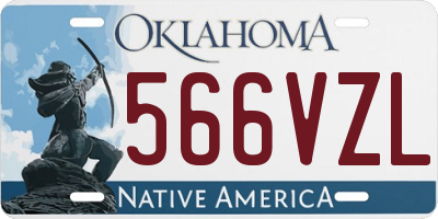 OK license plate 566VZL