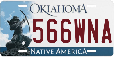 OK license plate 566WNA