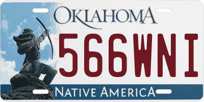 OK license plate 566WNI
