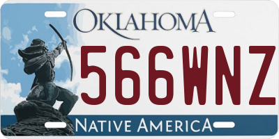 OK license plate 566WNZ