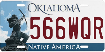 OK license plate 566WQR