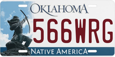 OK license plate 566WRG