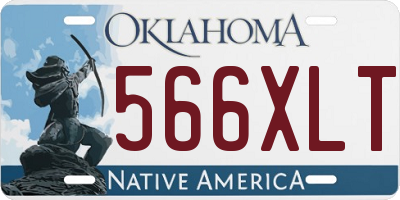 OK license plate 566XLT